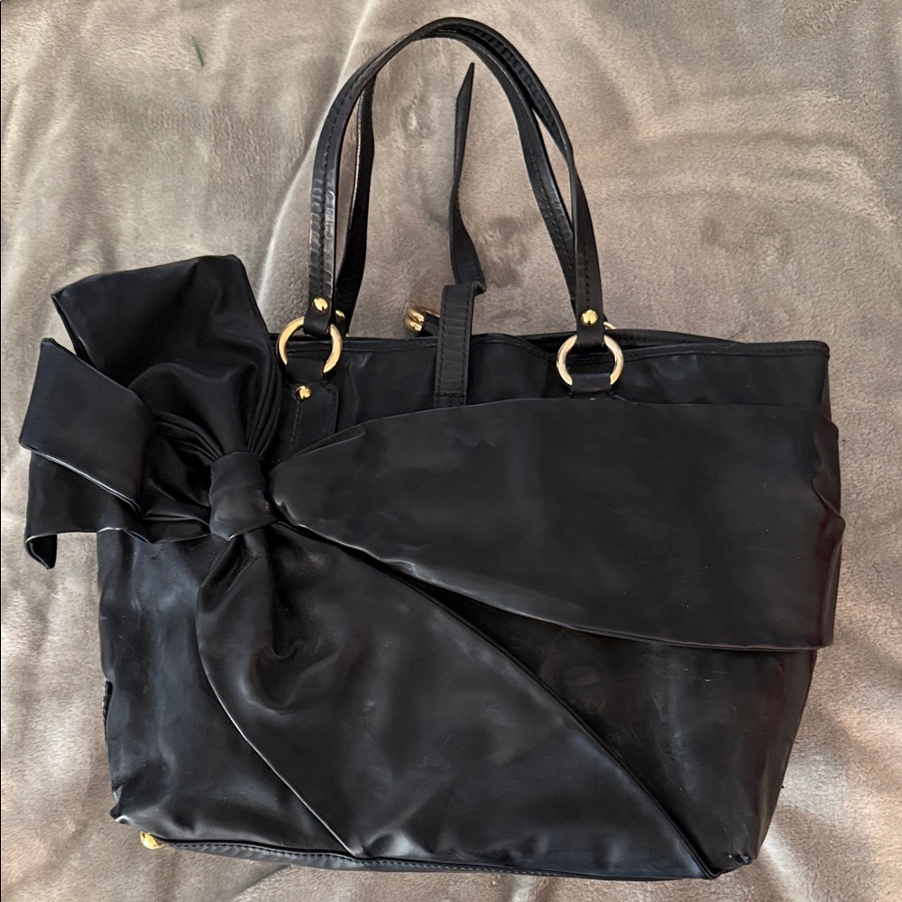 Valentino Black Tote with Gold Accents